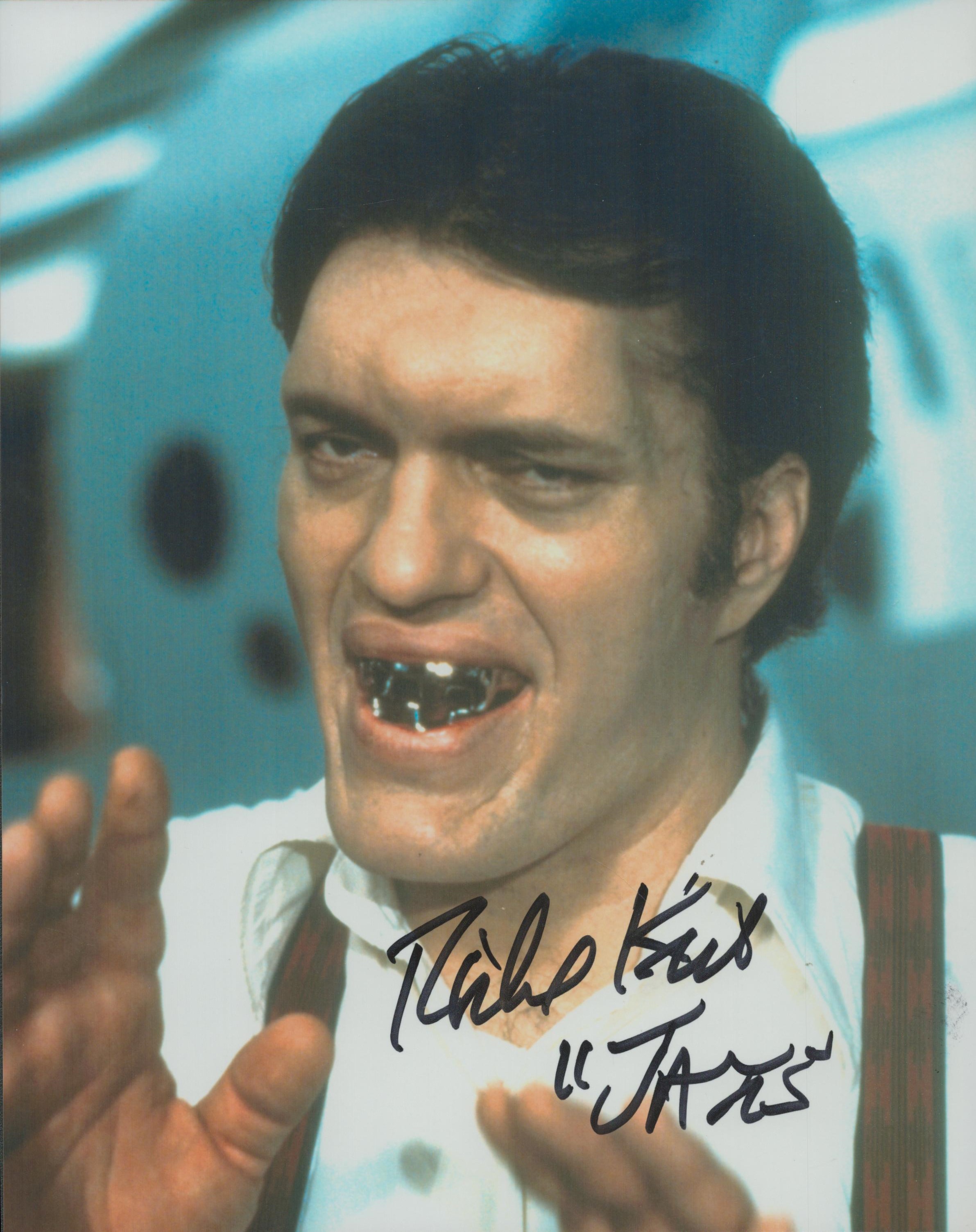 Richard Kiel signed 10x8 inch James Bond Jaws colour photo. Good condition. All autographs come with