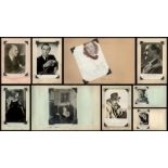 Entertainment autograph book with signatures and black and white photos. Names such as Franklin