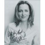 Gillian Anderson signed 10x8 inch black and white photo. Good condition. All autographs come with