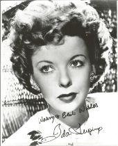 Ida Lupino signed 10x8 inch vintage black and white photo. Good condition. All autographs come