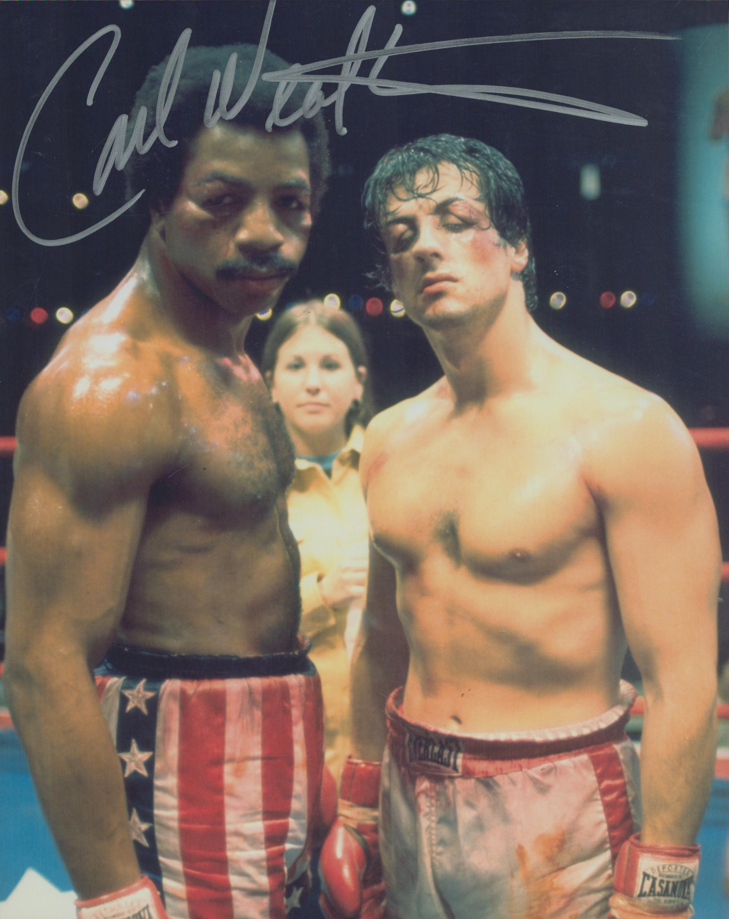 Carl Weathers signed Rocky 10x8 inch colour photo. Good condition. All autographs come with a