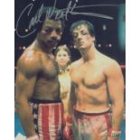 Carl Weathers signed Rocky 10x8 inch colour photo. Good condition. All autographs come with a