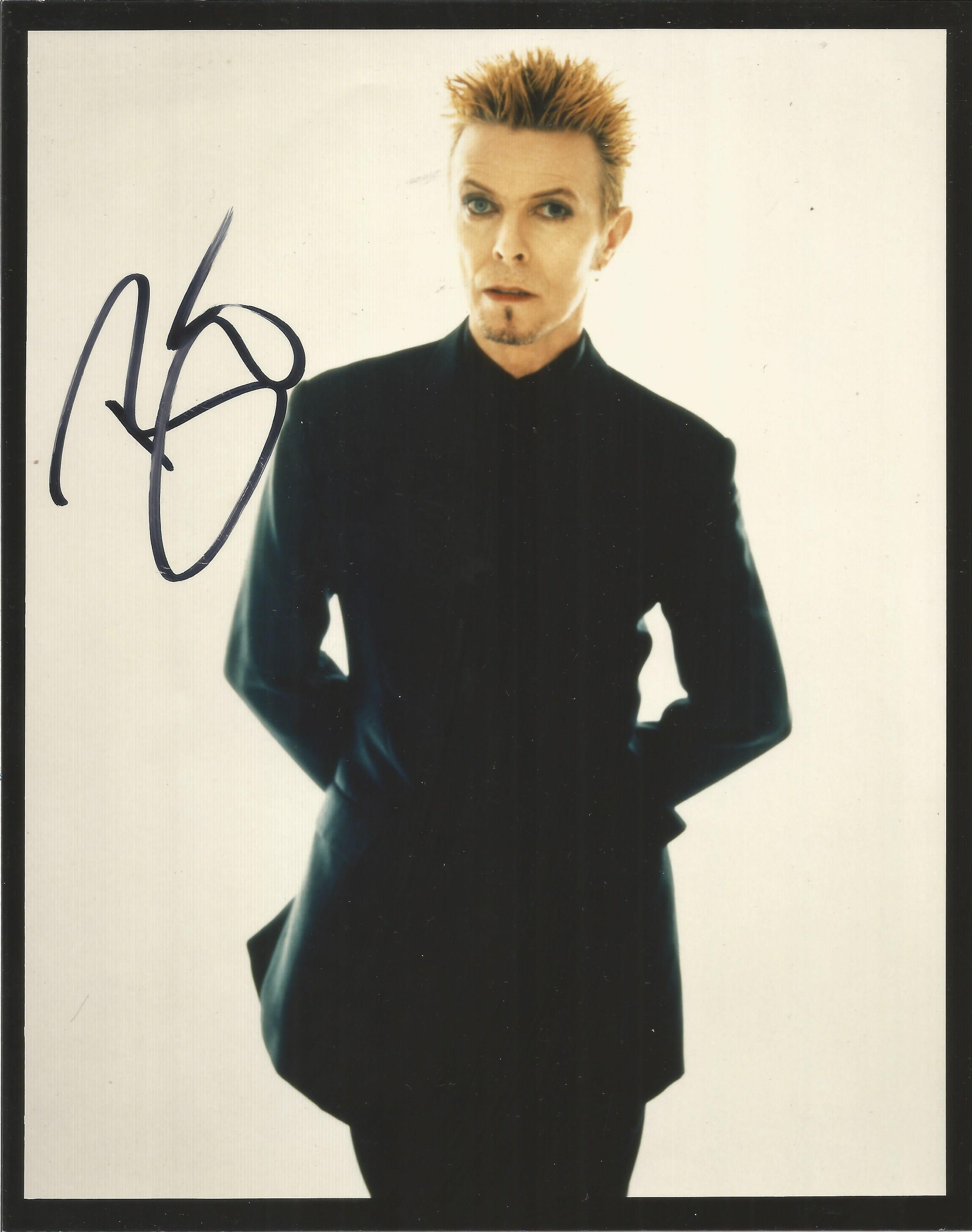 David Bowie signed 10x8 inch colour photo. Good condition. All autographs come with a Certificate of