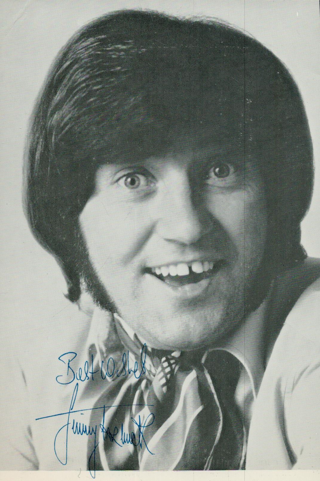 Jimmy Tarbuck signed black & white photo 5.5x3.5 Inch. Is an English comedian, singer, actor,