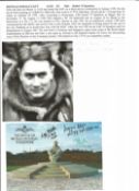 WW2 BOB fighter pilot Douglas Clift 79 sqn, Des Fopp 17 sqn, T C Parker 79 sqn signed BOB memorial