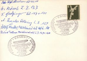 Multi-signed German postcard. May be good signatures with some investigation. Good Condition. All
