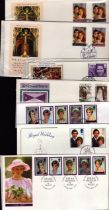 FDC Collection of 7 Royal FDCs H.R.H Princess Anne and Captain Mark Phillips Royal Wedding, Diana