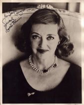 Bette Davis signed 10x8inch black and white photo. Dedicated. Good Condition. All autographs come