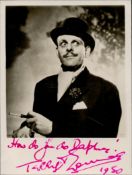Terry Thomas signed 3x2inch black and white photo. Comedy actor. Dedicated. Good Condition. All