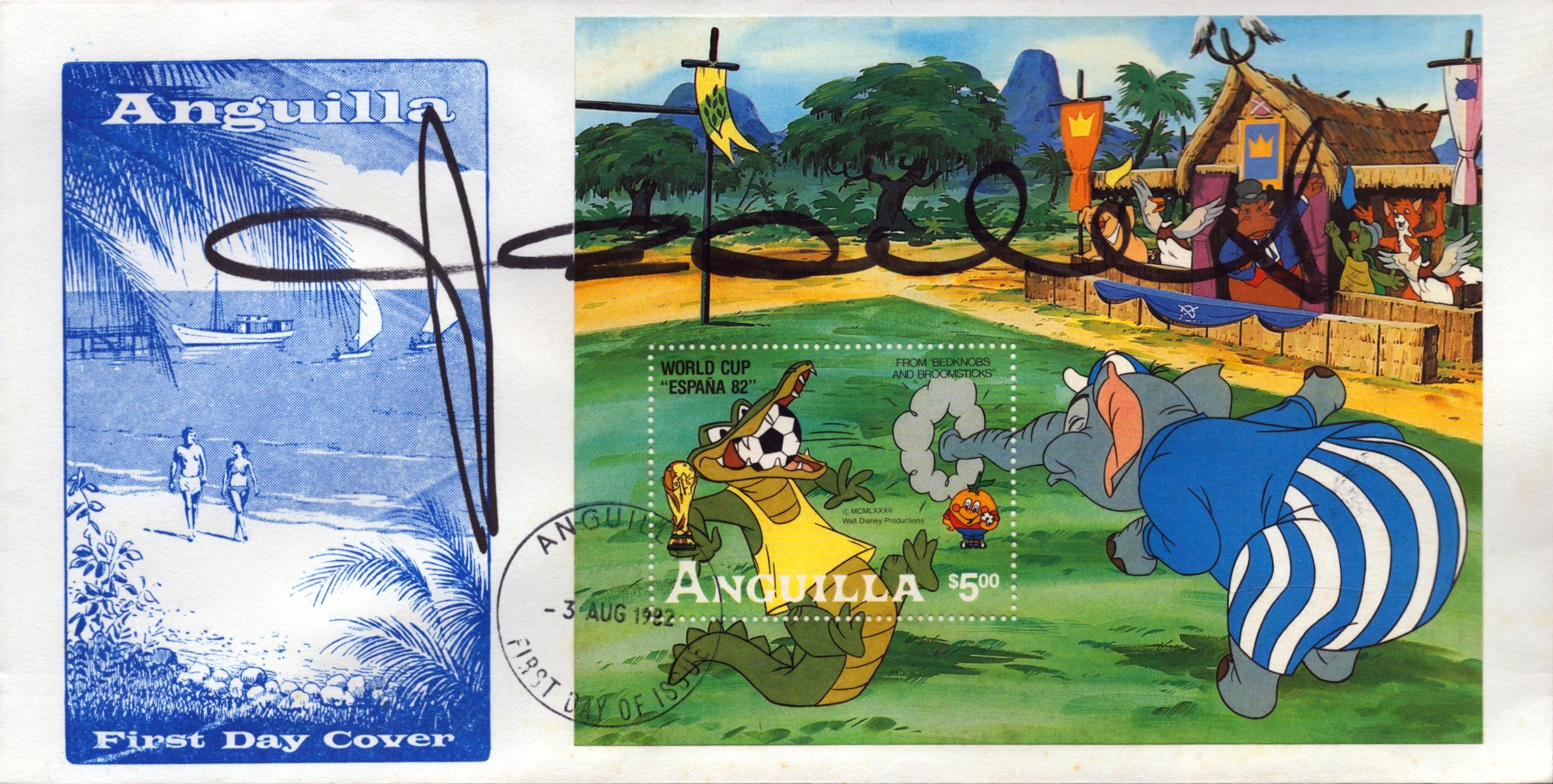 Osvaldo Ardiles signed Anguilla FDC date stamped 3rd August 1982. Good Condition. All autographs