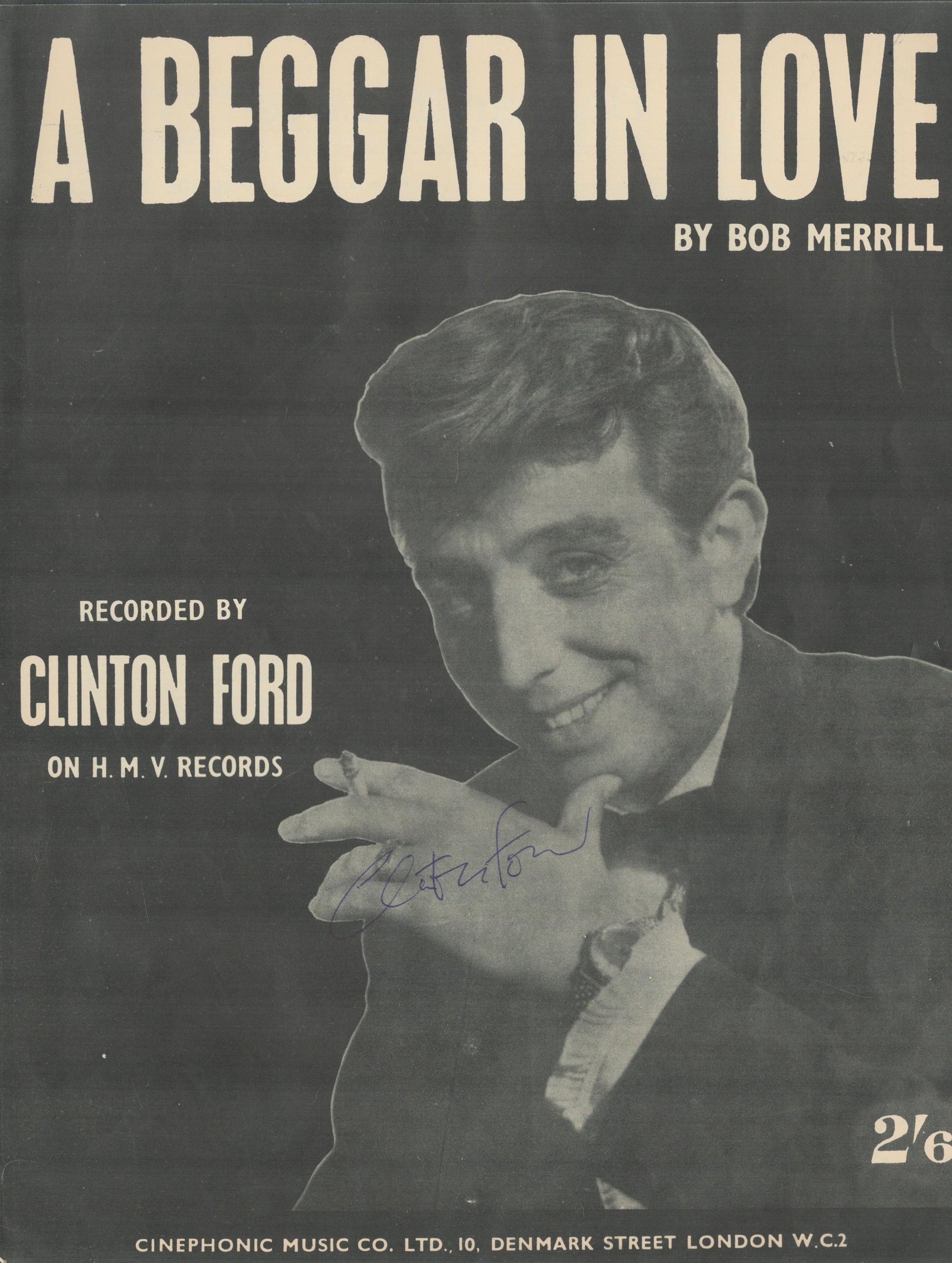 CLINTON FORD signed vintage 'A Beggar In Love' Sheet Music