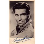 Michael Rennie signed 5.5x3.5 inch approx vintage black and white photo. Good Condition. All