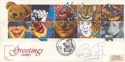 Bruce Forsyth signed 'Greetings Stamps' FDC date stamped 26th March 1991. Good Condition. All