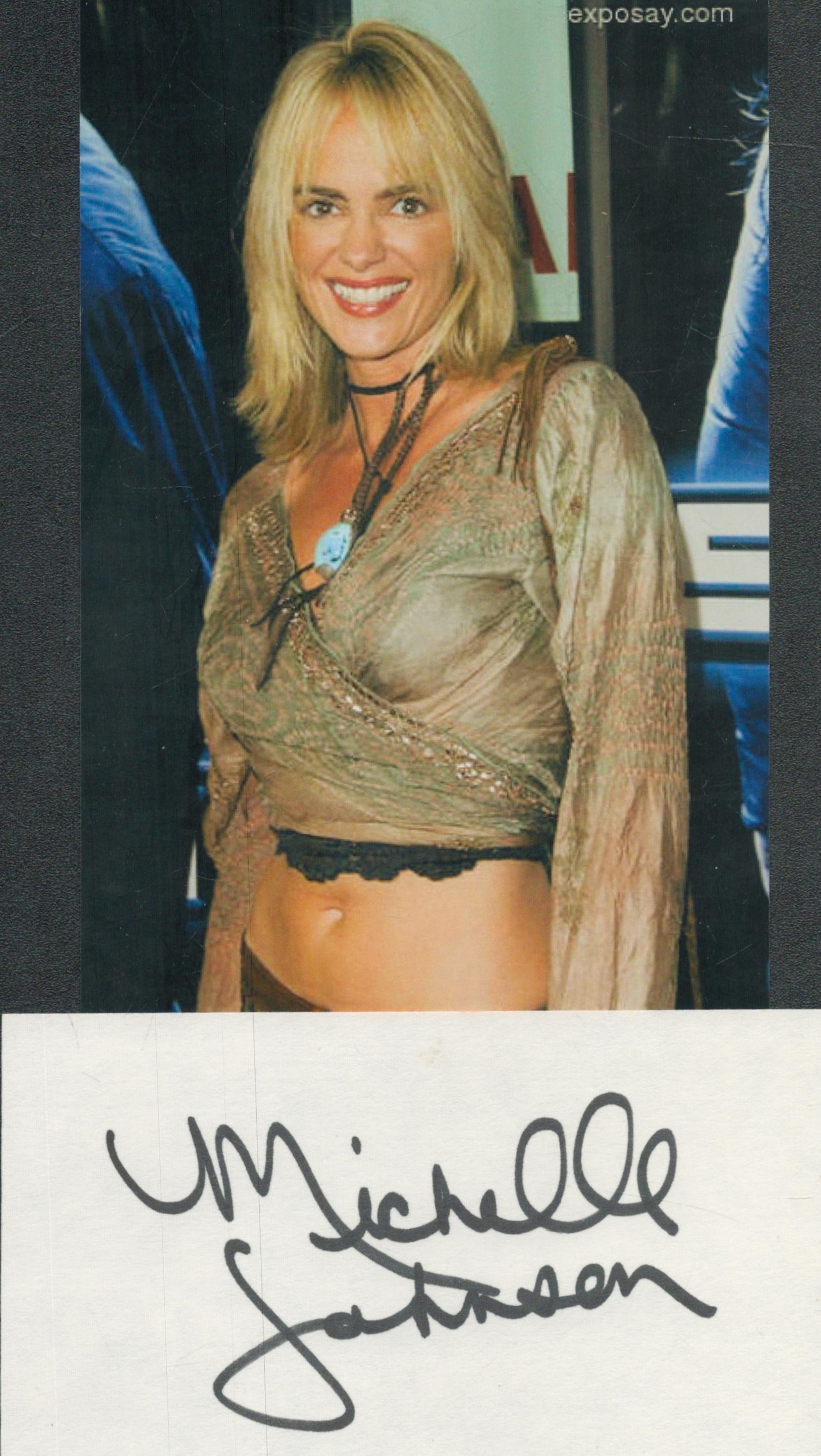 Michelle Johnson signed Autograph page plus colour photo 6x4 Inch. Is an American actress who