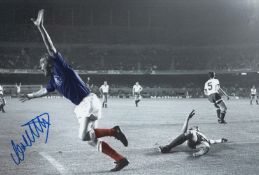 Football Autographed COLIN STEIN 12 x 8 Photo : Colorized, depicting an iconic image showing Rangers