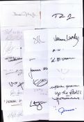 Entertainment Collection - Approx 25 signed cards including names of Emilia Clarke, Adrian Dunbar,