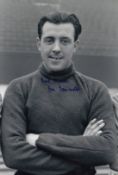 Football Autographed JOE LANCASTER 12 x 8 Photo : B/W, depicting Manchester United goalkeeper JOE