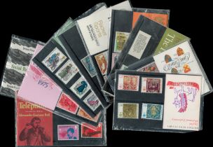 Stamp pack collection includes Greta Britons, Christmas 1976, European Architectural heritage year