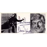 David Prowse signed Darth Vader black and white promo card 8x4 inch in size. Good Condition. All