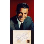 Dana Andrews signed album page 4x6 inch in size accompanied with 10x8 colour unsigned photo. Good