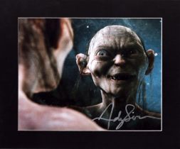 Andy Serkis signed colour photo mounted. Approx overall size 14x12inch. Good Condition. All