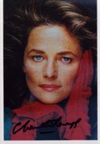 Charlotte Rampling signed 6x4inch colour photo. Slight marks on face. Good Condition. All autographs