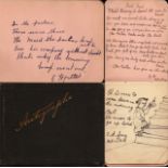 Vintage autograph book from 1900s includes poems and inscriptions from various people. May yield