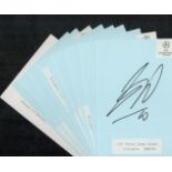 Football - SS Lazio - Champions League 2000-2001. Ten signed 6x3.5 inch cards with players names and