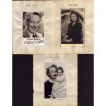 Entertainment Collection of 3 signed vintage photos mounted on paper of signatures from Joy Nichols,