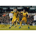 Football Autographed JERMAINE BECKFORD 12 x 8 Photo : Col, depicting Leeds United's JERMAINE