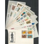 First Day Cover collection, includes Christmas 1974, 200th Anniversary of the Derby , Famous Figures