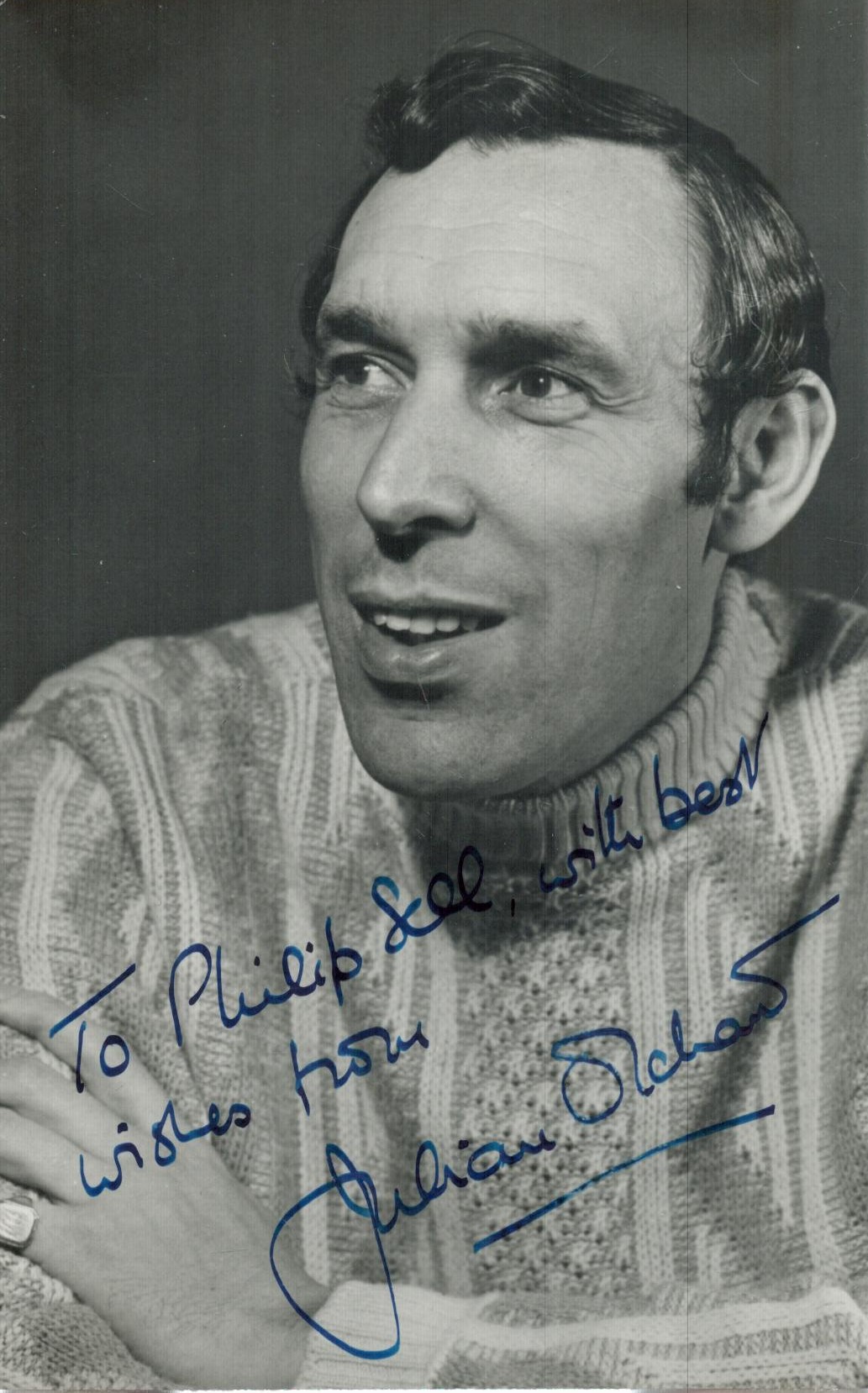 Julian Orchard signed black & white photo 5.5x3.5 Inch. Dedicated. Was an English comedy actor. He