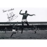 Football Autographed TERRY CONNOR 12 x 8 Photo : B/W, depicting a wonderful image showing Brighton &