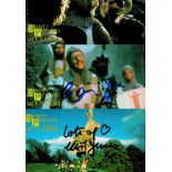 Monty Python and the Holy Grail, three original signed oversize trading cards, produced by