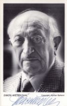 Simon Wiesenthal signed 6x4inch black and white photo.