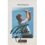 NICK FALDO Golfer signed Precept Promo Photo/Card