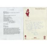 David Gower signed ATL Headed Daivd Gower A4 sheet. Is an English cricket commentator and former