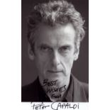 Peter Capaldi signed 5.5.3.5 inch black and white photo. Good Condition. All autographs come with