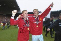 Football Autographed NICKY BUTT 12 x 8 Photo : Col, depicting Manchester United's NICKY BUTT and