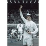 Football Autographed ALLAN CLARKE 12 x 8 Photo : Colorized, depicting a montage of images relating