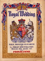 Royal Wedding programme H.R.H Princess Elizabeth and Lt Philip Mountbatten Westminster Abbey