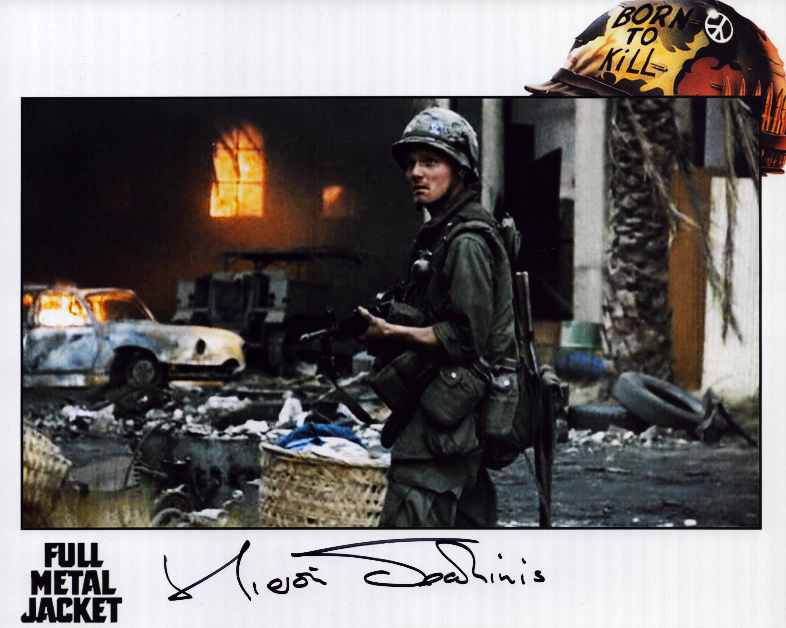 Kieron Jecchinis signed 'Full Metal Jacket' 10x8 inch colour photo. Good Condition. All autographs