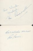 Tennis - Rod Laver and Ken Rosewall. Two signed 4.5x3.5 inch cards, both dedicated. The first is