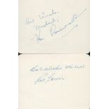 Tennis - Rod Laver and Ken Rosewall. Two signed 4.5x3.5 inch cards, both dedicated. The first is