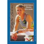 Brigita Bukovec signed promo colour photo 6x4 Inch. Is a retired Slovenian hurdler who won an