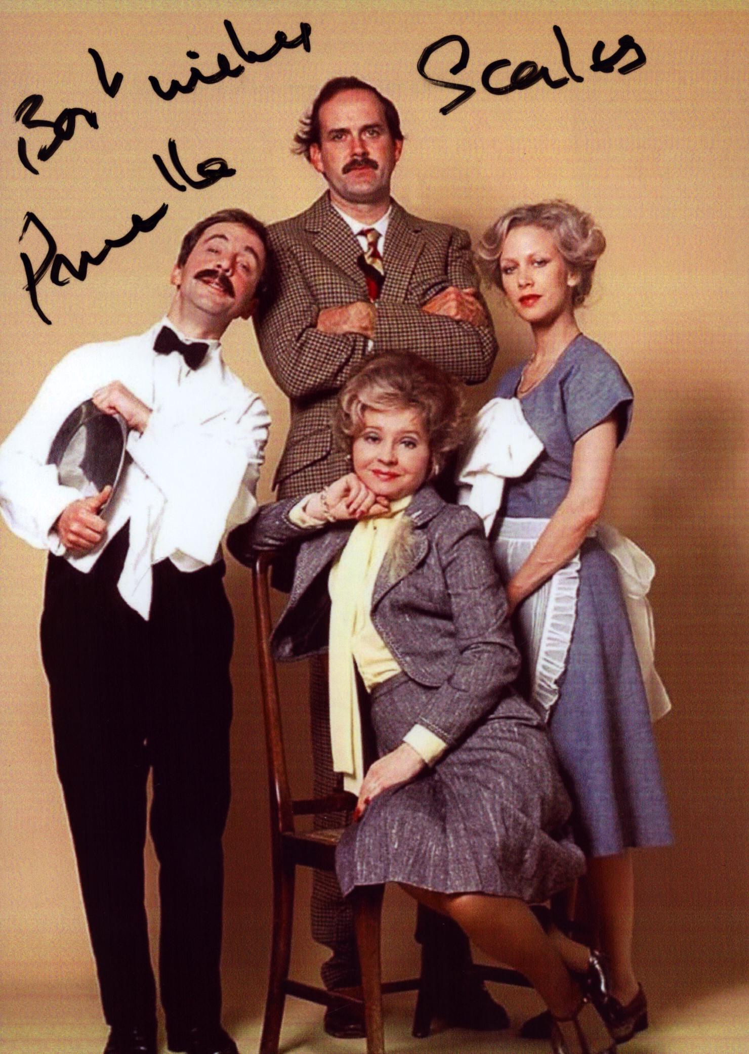 Prunella Scales signed 7x5 inch colour Fawlty Towers photo. Good Condition. All autographs come with