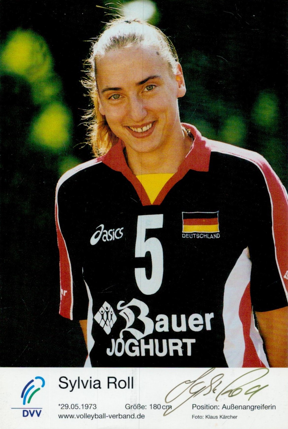 Sylvia Roll signed promo photo 6x4 Inch. Is a German former volleyball player. She was part of the