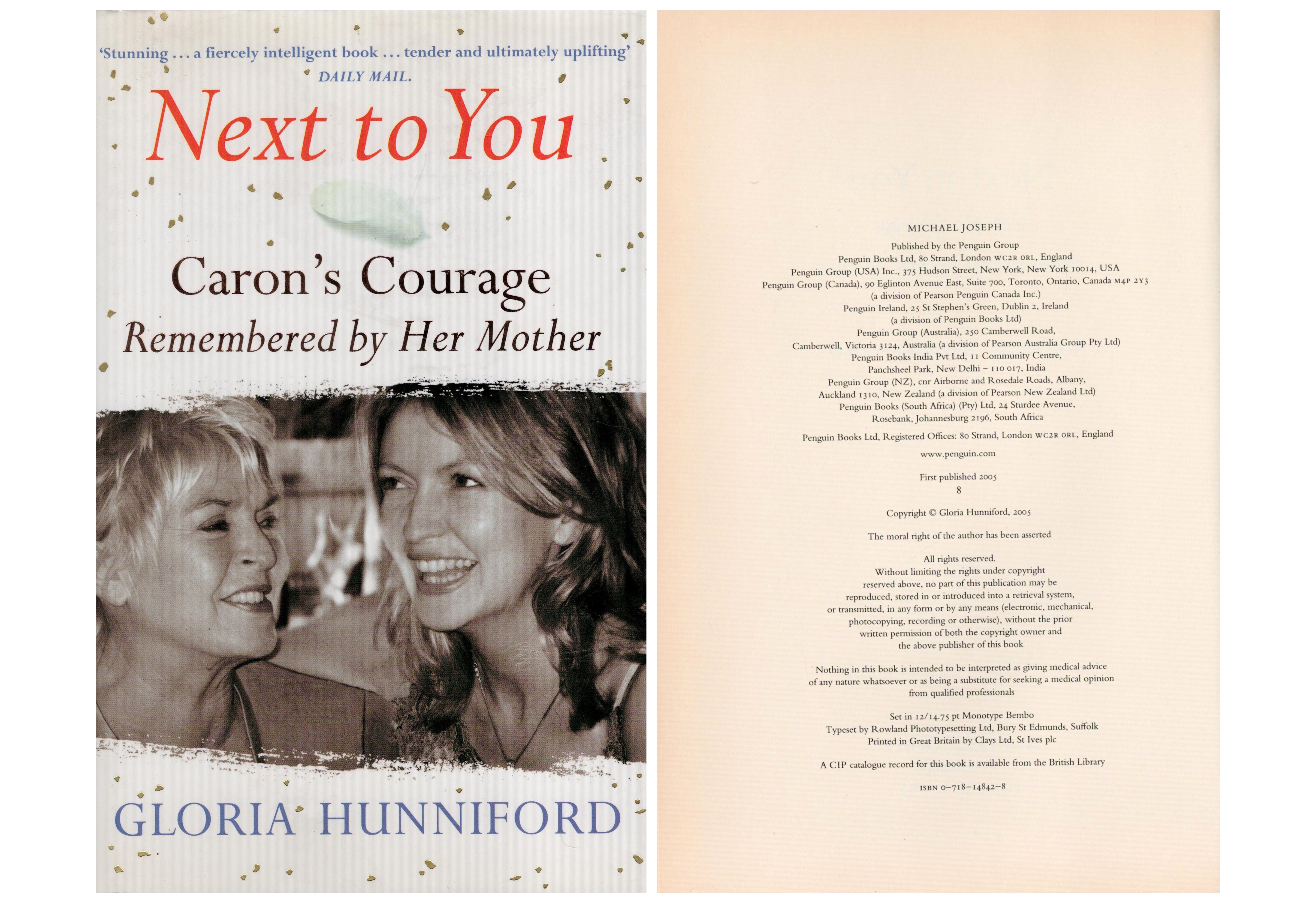 Next To You by Gloria Hunniford first edition 2005 hardback book. Unsigned. Good Condition. All