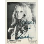 Clodagh Rodgers signed promo black & white photo 5.5x4 Inch. Dedicated. Is a retired singer from