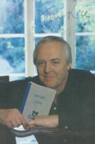 Tim Rice signed & on back promo colour photo 6x4 Inch. Is an English lyricist and author. Dedicated.